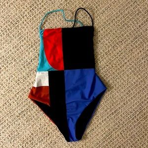 Mara Hoffman swimsuit one-piece colorblock, like-new without tags